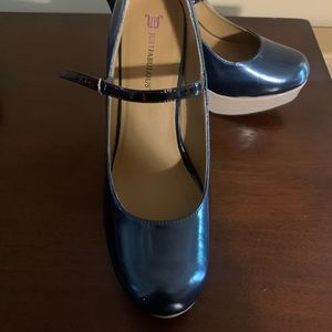 Blue and Taupe heels